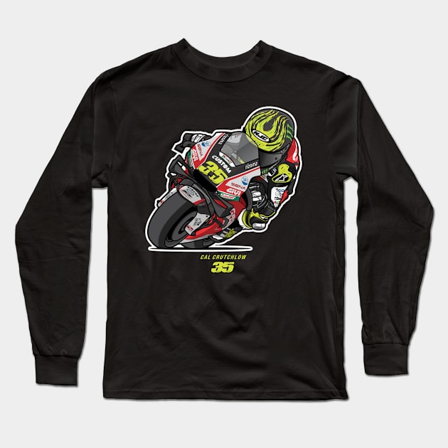 Cal Crutchlow Cartoon Long Sleeve T-Shirt by lavonneroberson